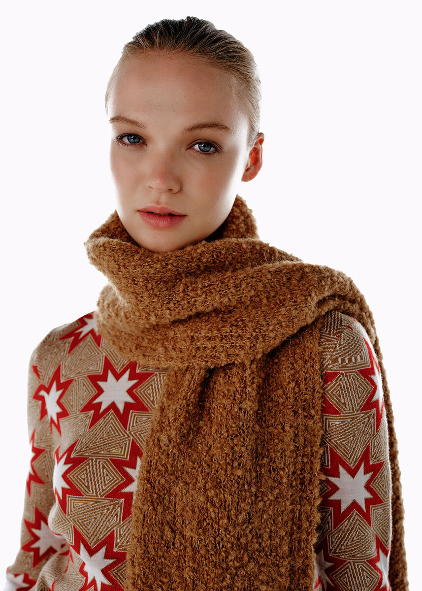 ALPACA BLEND CAMEL SCARF - KNITSS