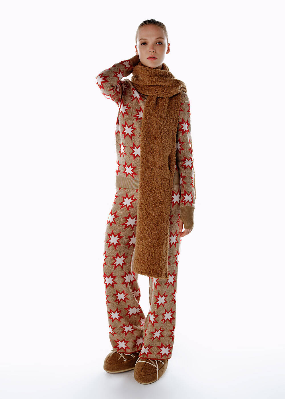 Alpaka Karışımlı Camel Atkı - 2