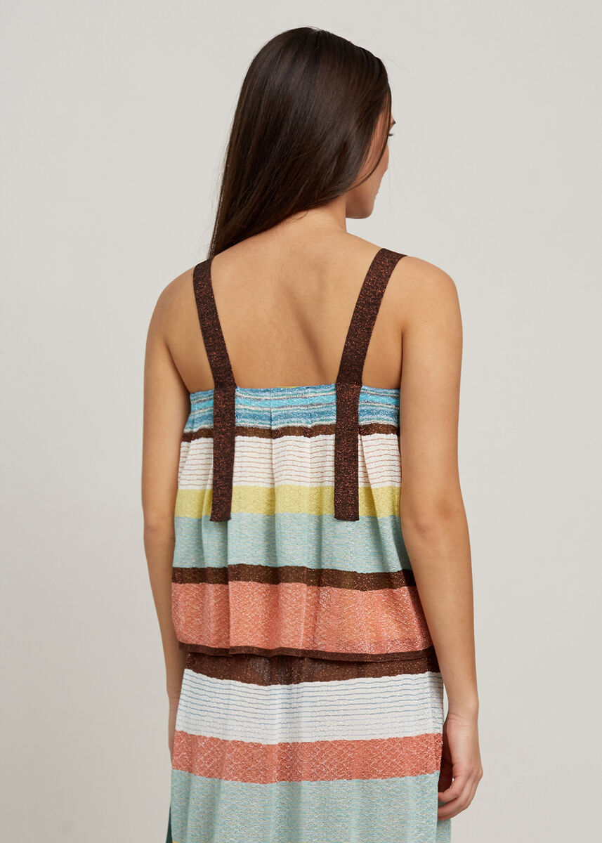 Askılı Çizgili Crop Triko Üst · 3