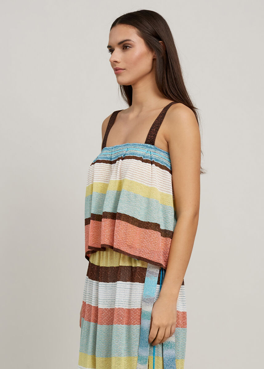 Askılı Çizgili Crop Triko Üst · 4
