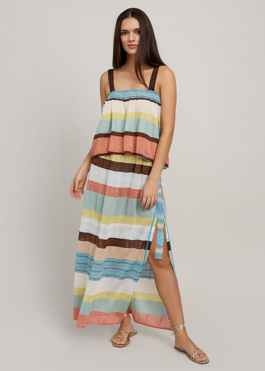 Askılı Çizgili Crop Triko Üst · 5