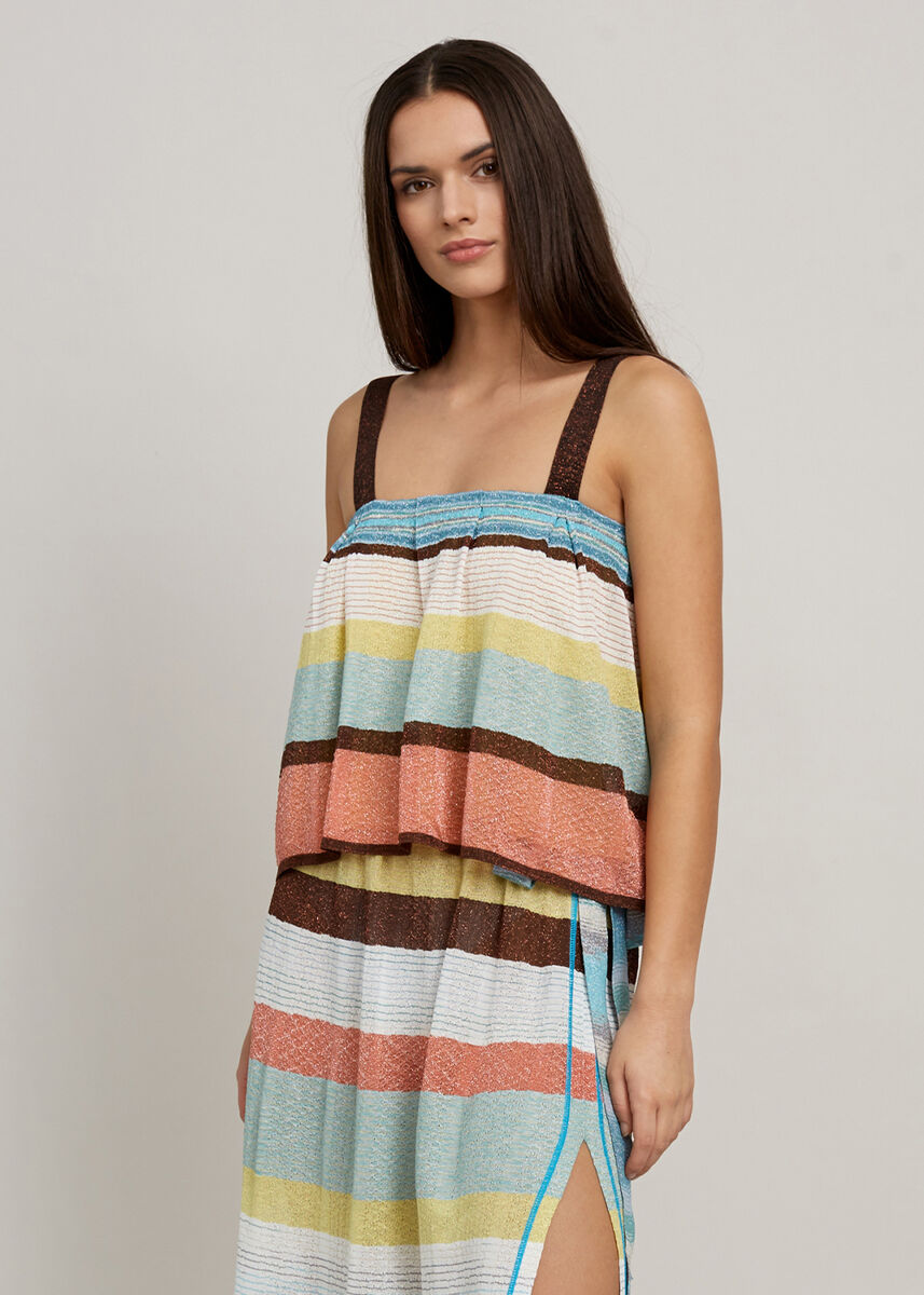 Askılı Çizgili Crop Triko Üst · 6