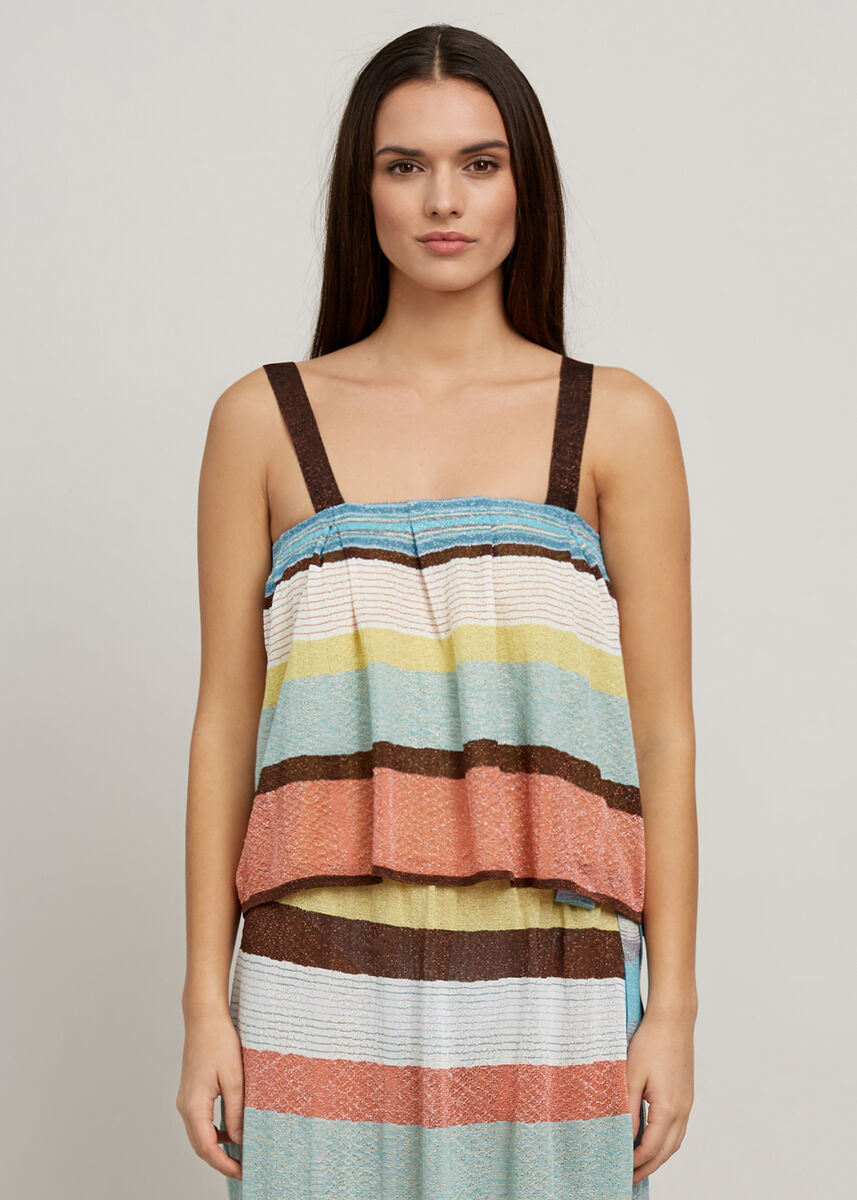 Askılı Çizgili Crop Triko Üst · 7