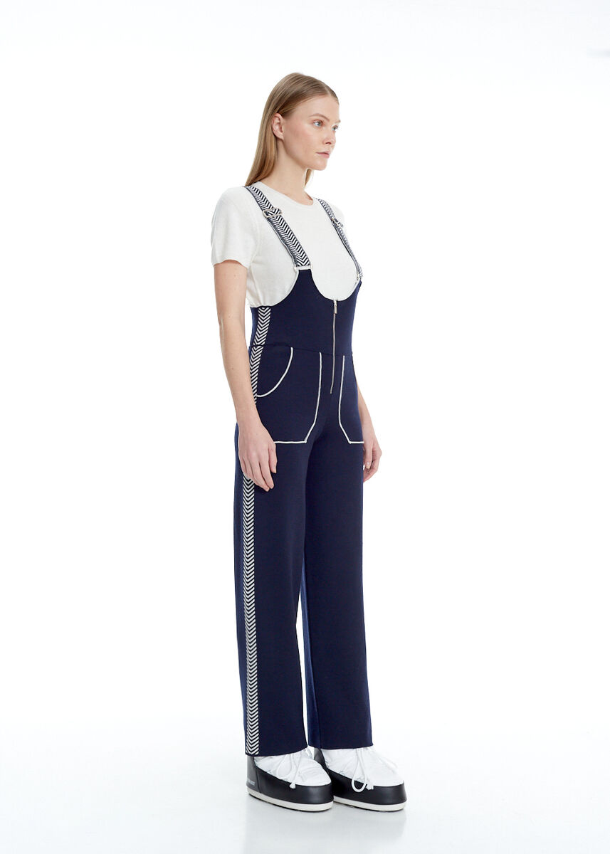 Askılı Extrafine Merino Lacivert Triko Tulum · 3