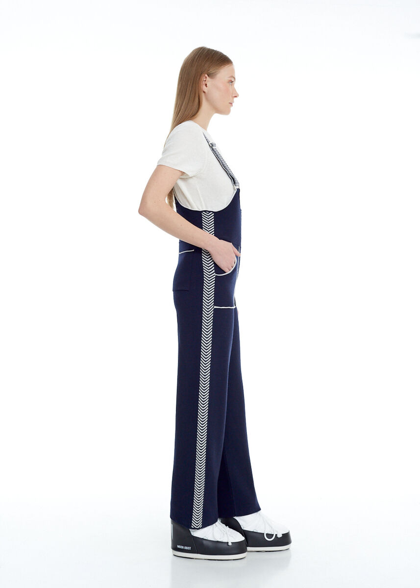 Askılı Extrafine Merino Lacivert Triko Tulum · 4