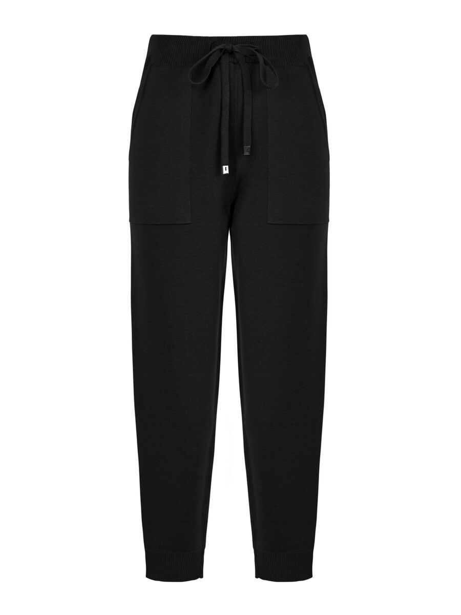 Bağcıklı Merino Yün Siyah Triko Pantolon · 6