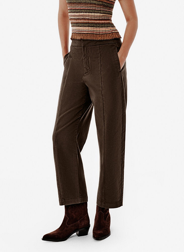 Barrel Leg Haki Dokuma Pantolon - KNITSS (1)