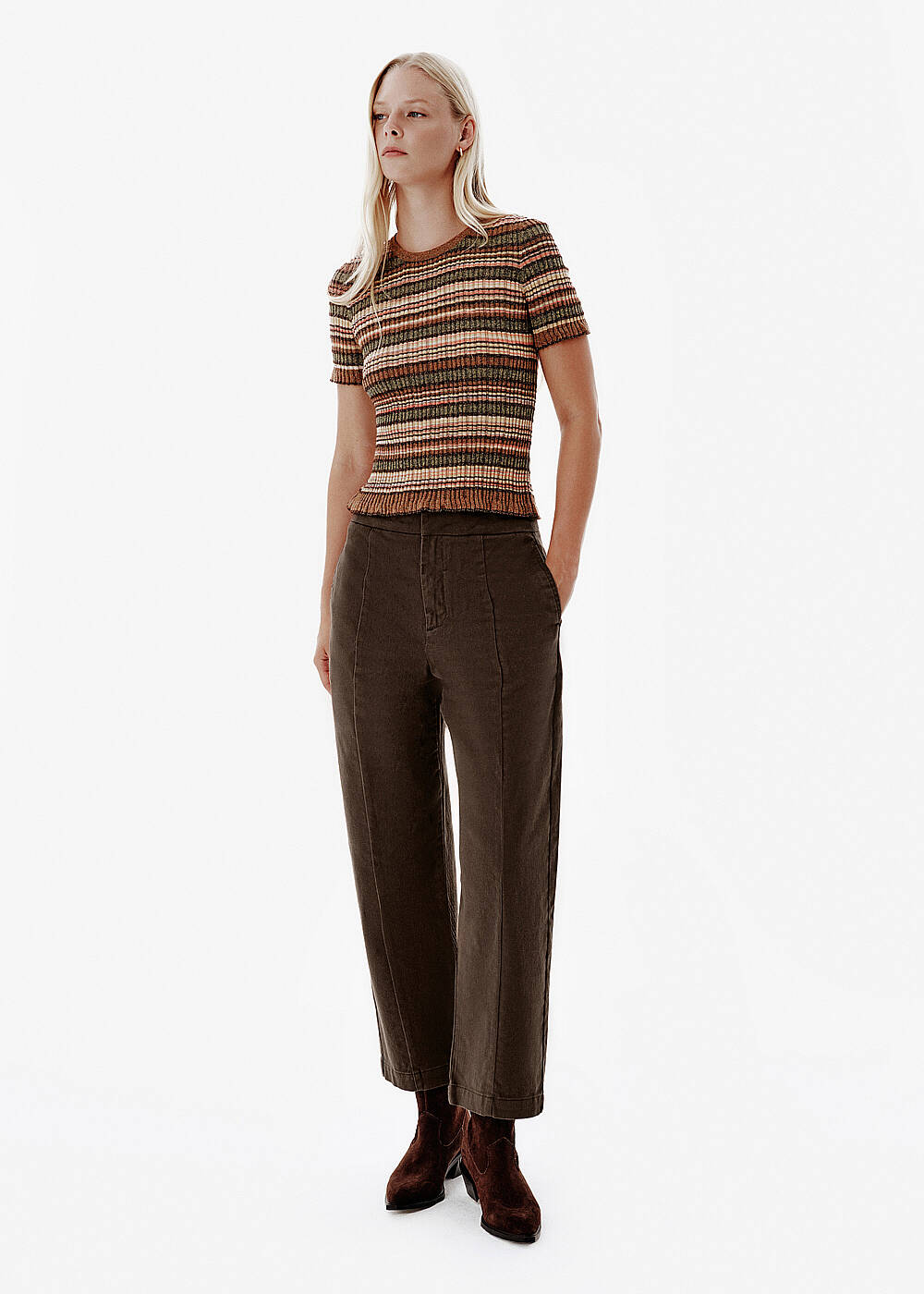 Barrel Leg Loden Pants - 1