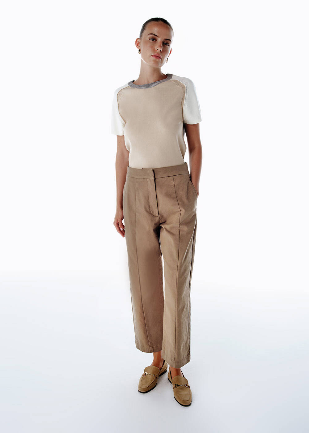 BARREL LENG PANTS BISCUIT - 2