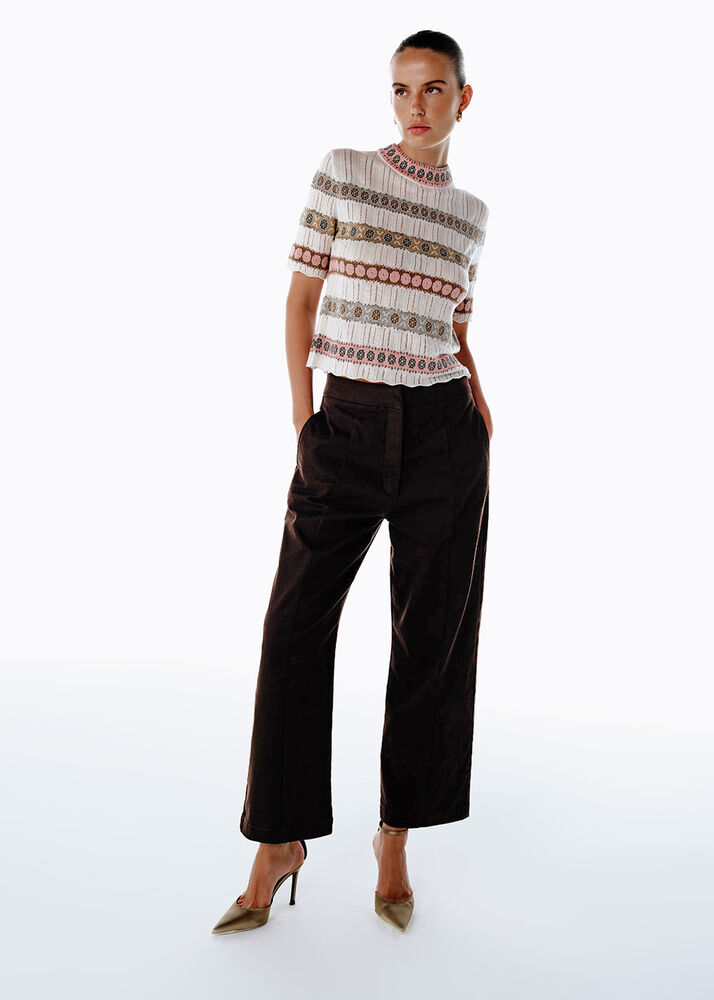 BARREL LENG PANTS COFFEE - KNITSS (1)