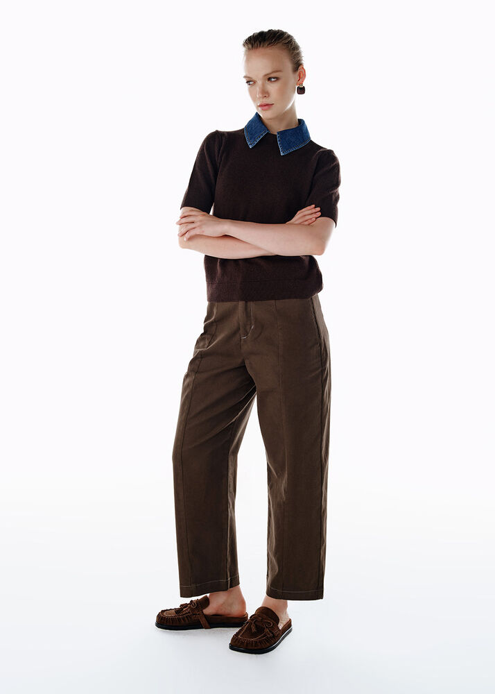 BARREL LENG PANTS LODEN - KNITSS (1)