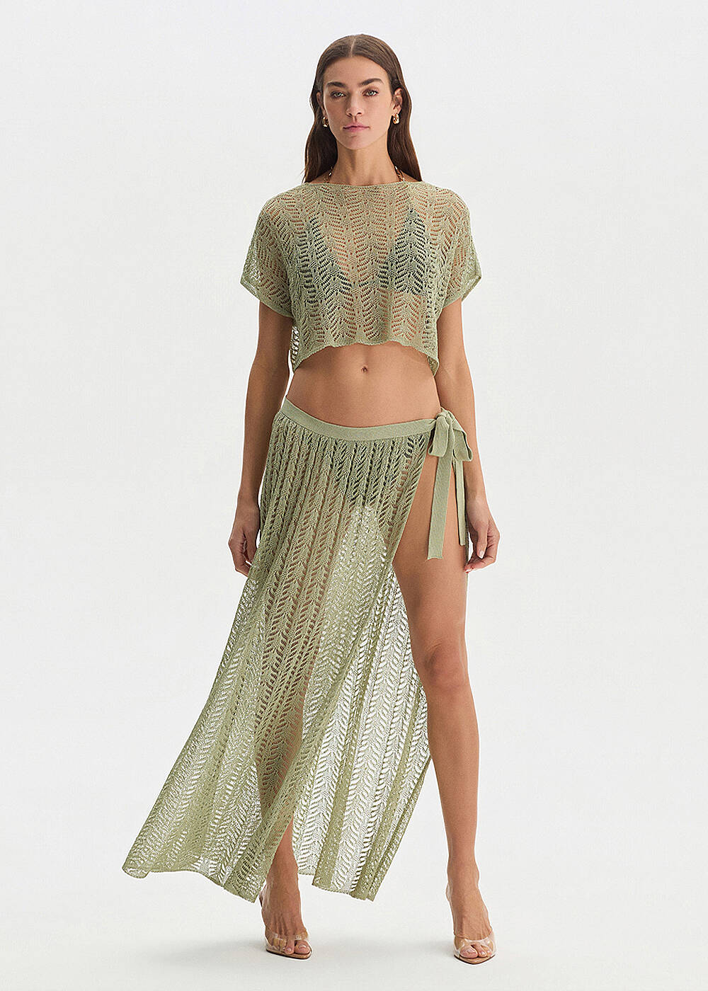 BEACHWEAR KNIT SKIRT MATCHA - 2