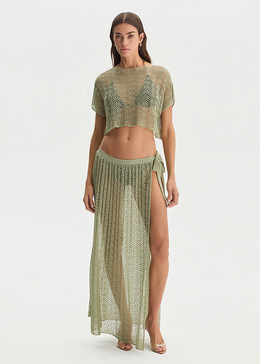 BEACHWEAR KNIT SKIRT MATCHA - KNITSS