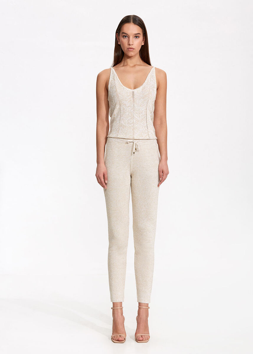 Bej Triko Jogger Pantolon - KNITSS