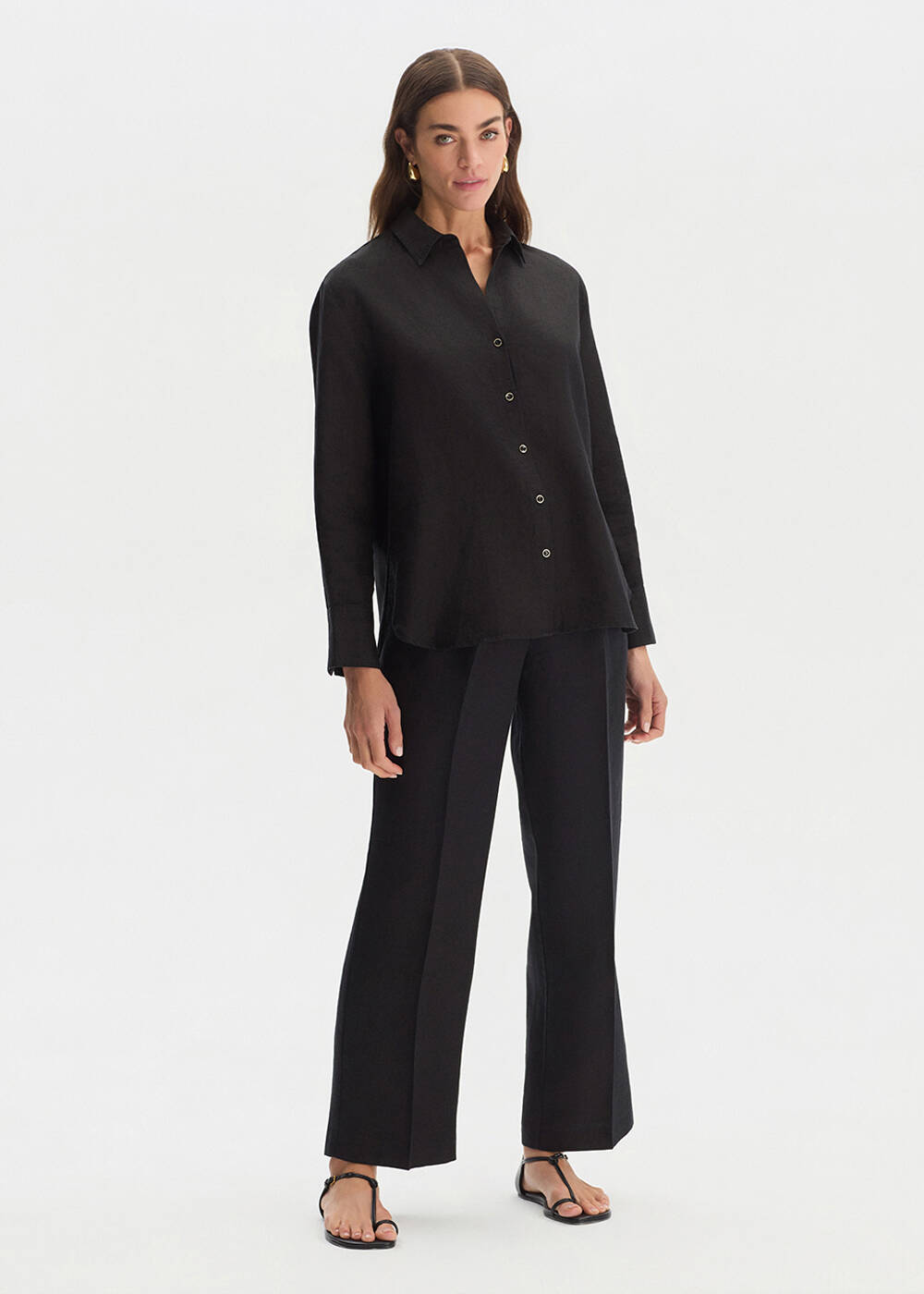 BLACK LINEN SHIRT - 2