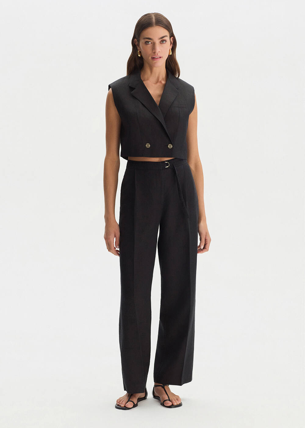 BLACK LINEN VEST - 2