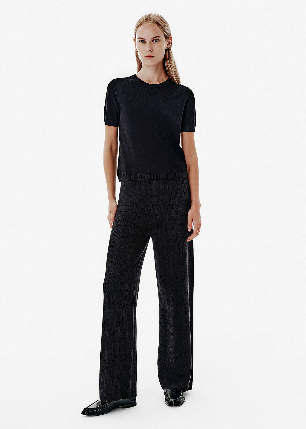 Black Lounge Knit Top - 2