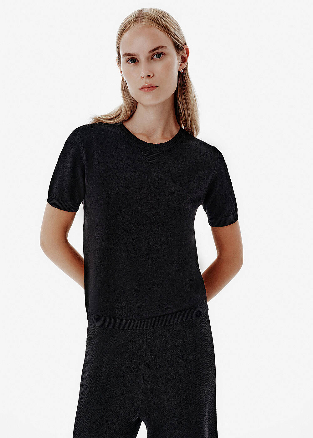Black Lounge Knit Top - 1