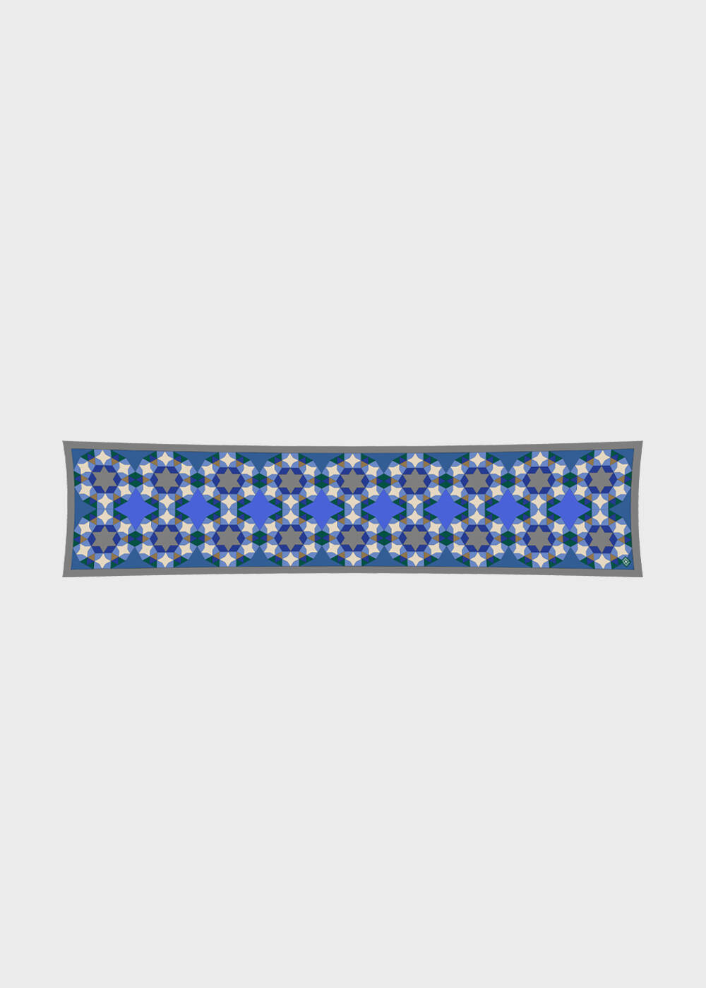 BLUE PHERAHS LOGOED PURE SILK SCARF - 2