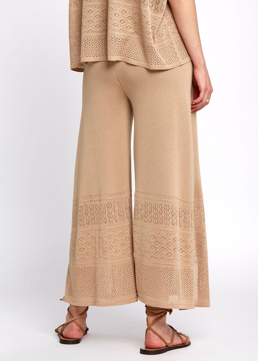 Bohem Tarz Crop Bej Triko Pantolon · 3