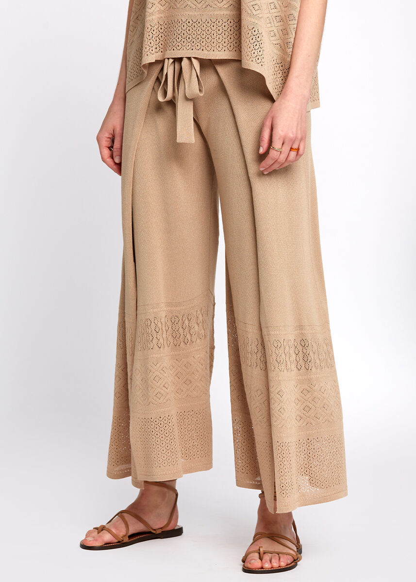 Bohem Tarz Crop Bej Triko Pantolon · 4