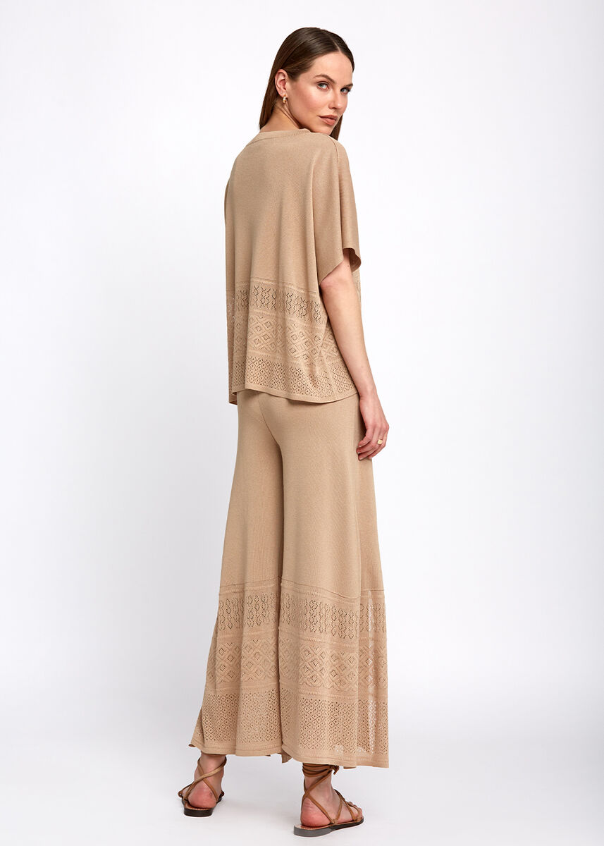 Bohem Tarz Crop Bej Triko Pantolon · 6