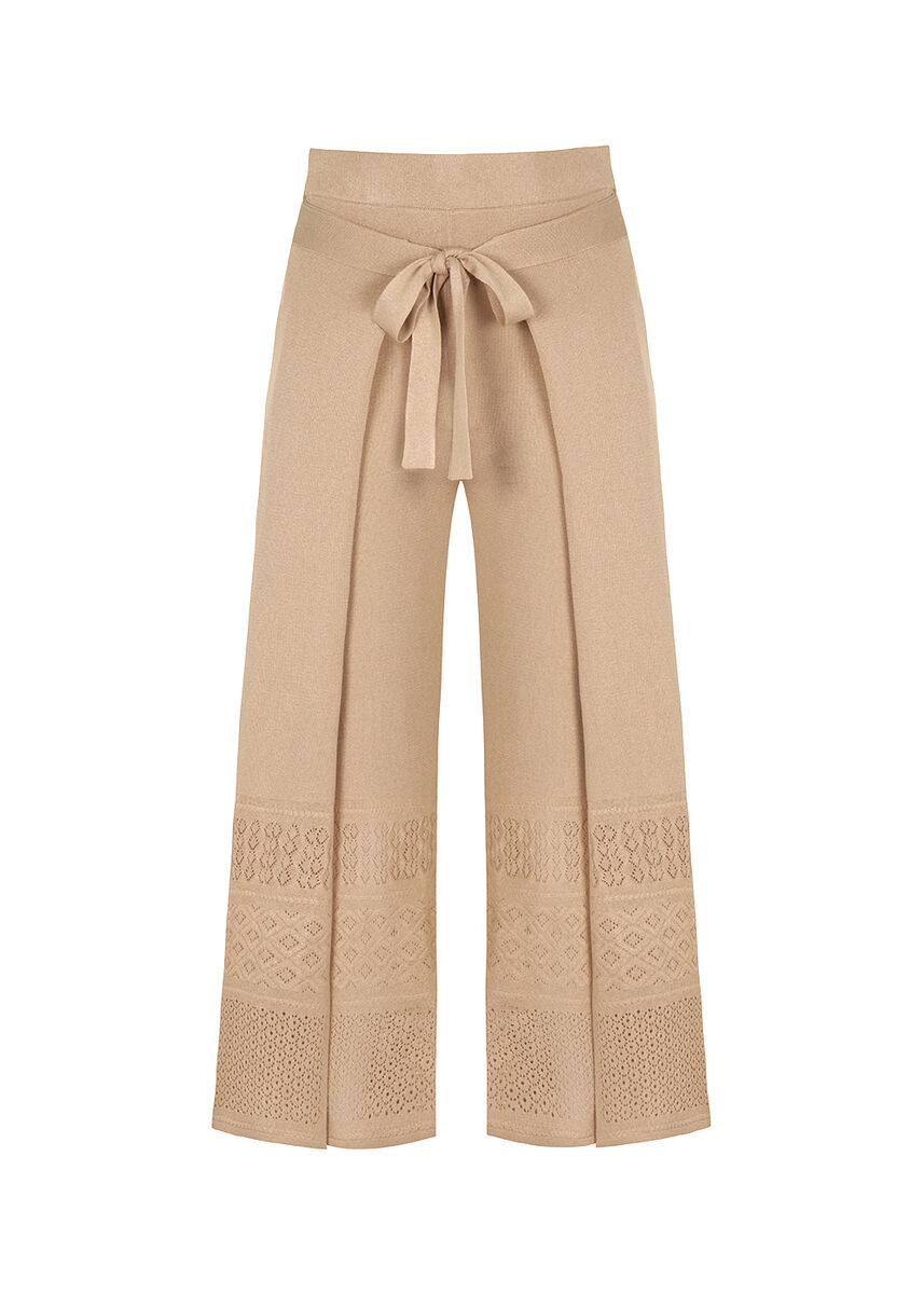 Bohem Tarz Crop Bej Triko Pantolon · 8