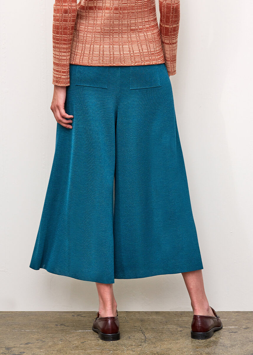 Bol Kesim Crop PETROL RENGİ Triko Pantolon · 3