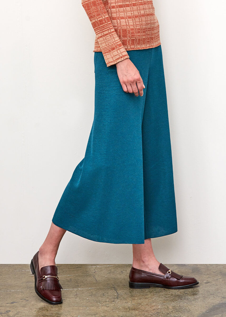 Bol Kesim Crop PETROL RENGİ Triko Pantolon · 4