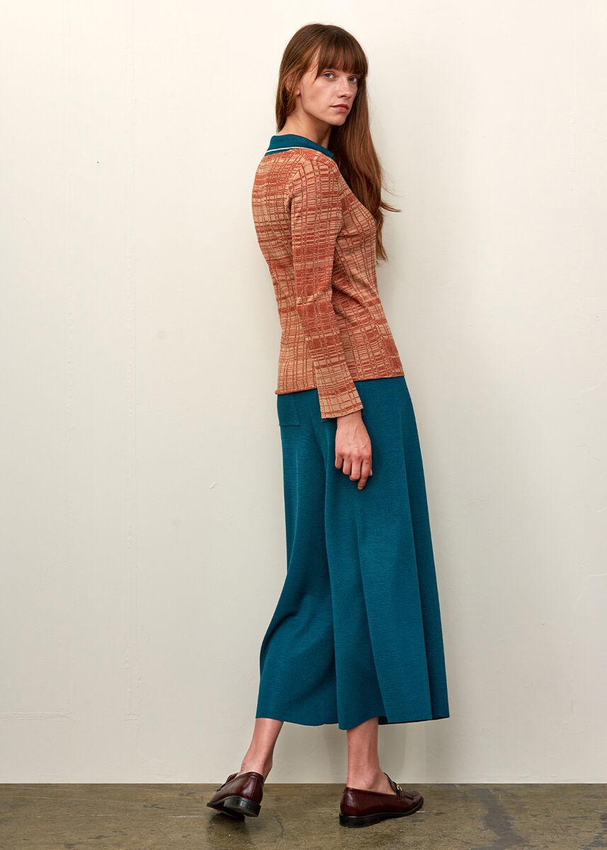 Bol Kesim Crop PETROL RENGİ Triko Pantolon · 7