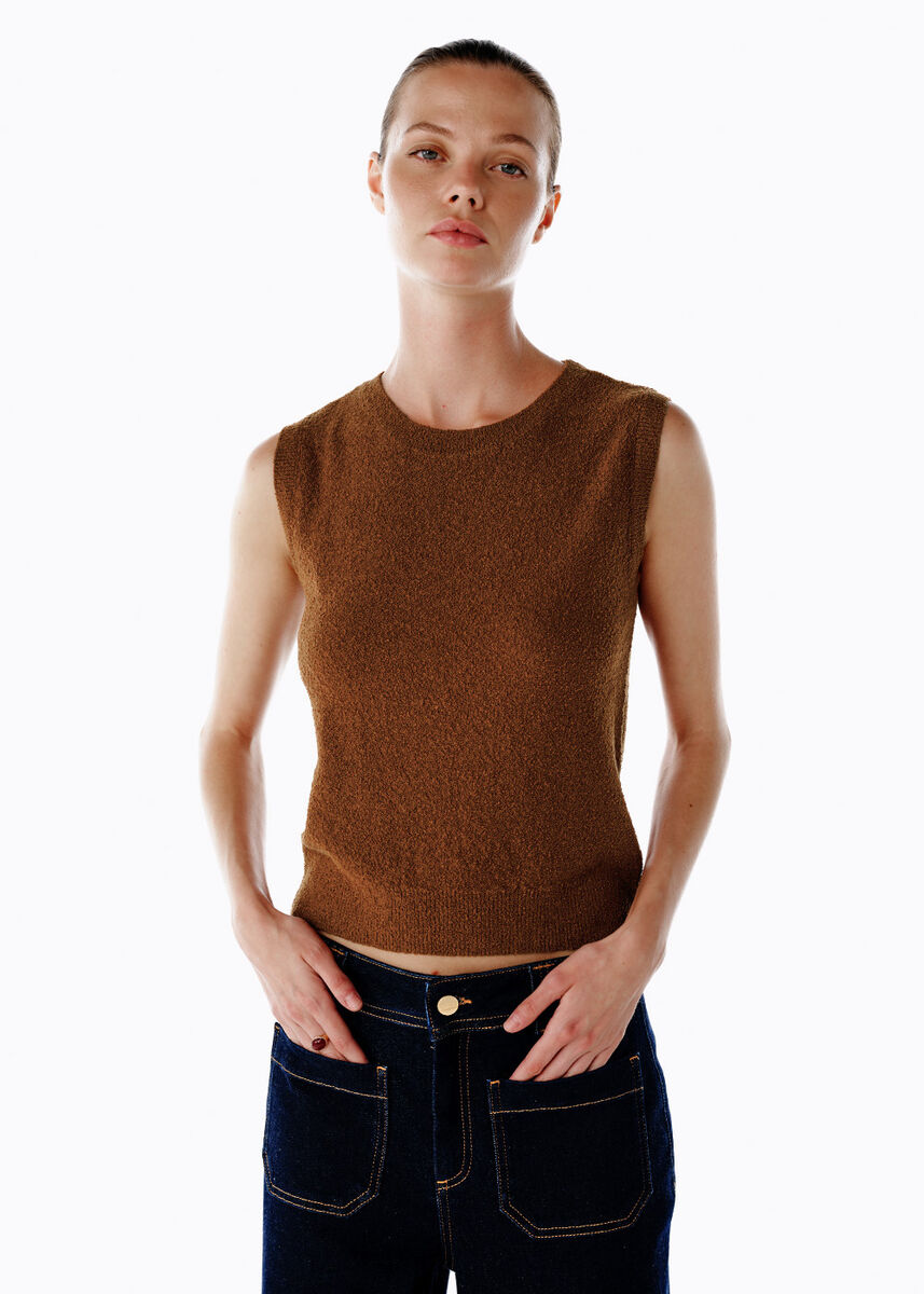 BOUCLÉ MERINO WOOL KNIT TOP - KNITSS
