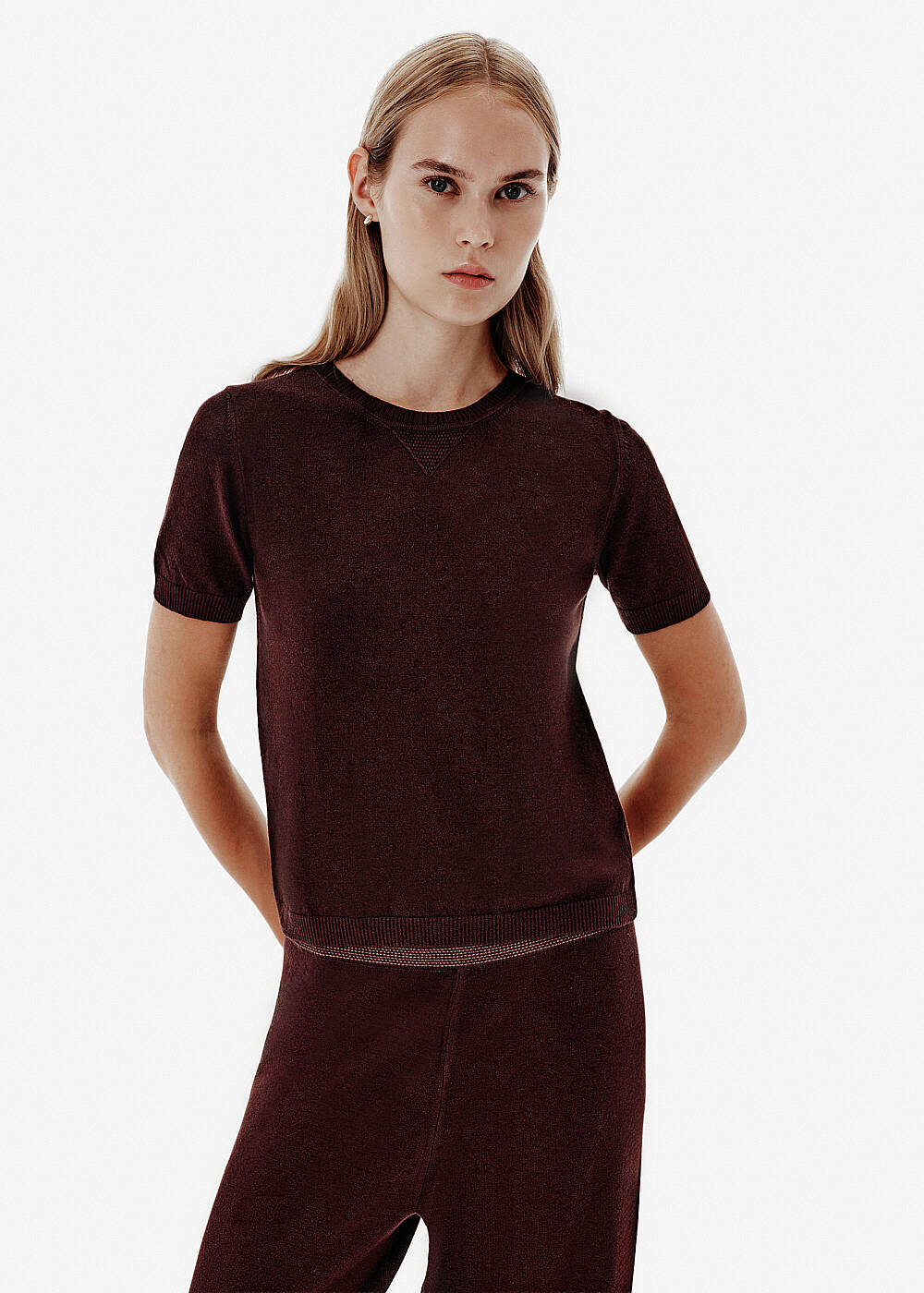 Brown Lounge Knit Top - 1