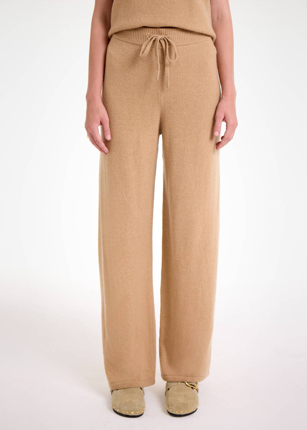 Camel Kaşmir Triko Pantolon - 1