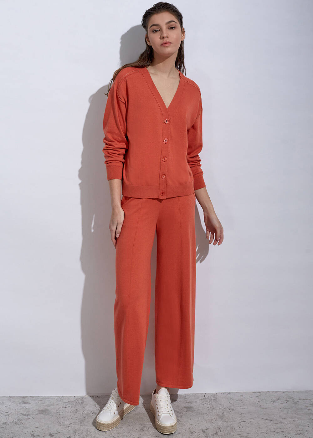 Cashmere Blend Mandarin Knit Cardigan - 2