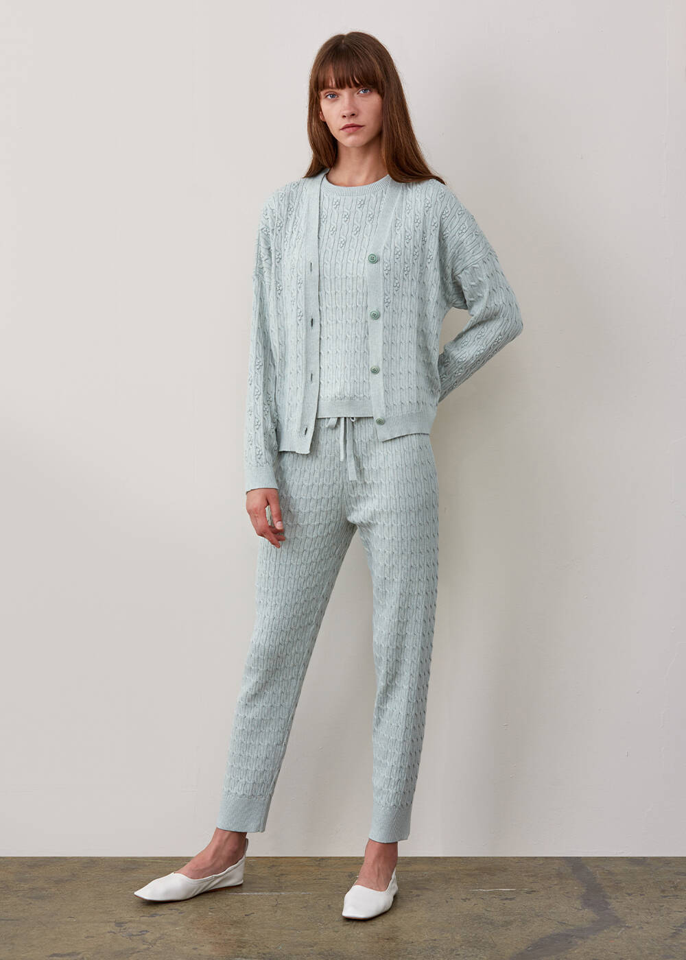 Cashmere Blend Stıtch Detaıled Mınt Knıt Pants - 2