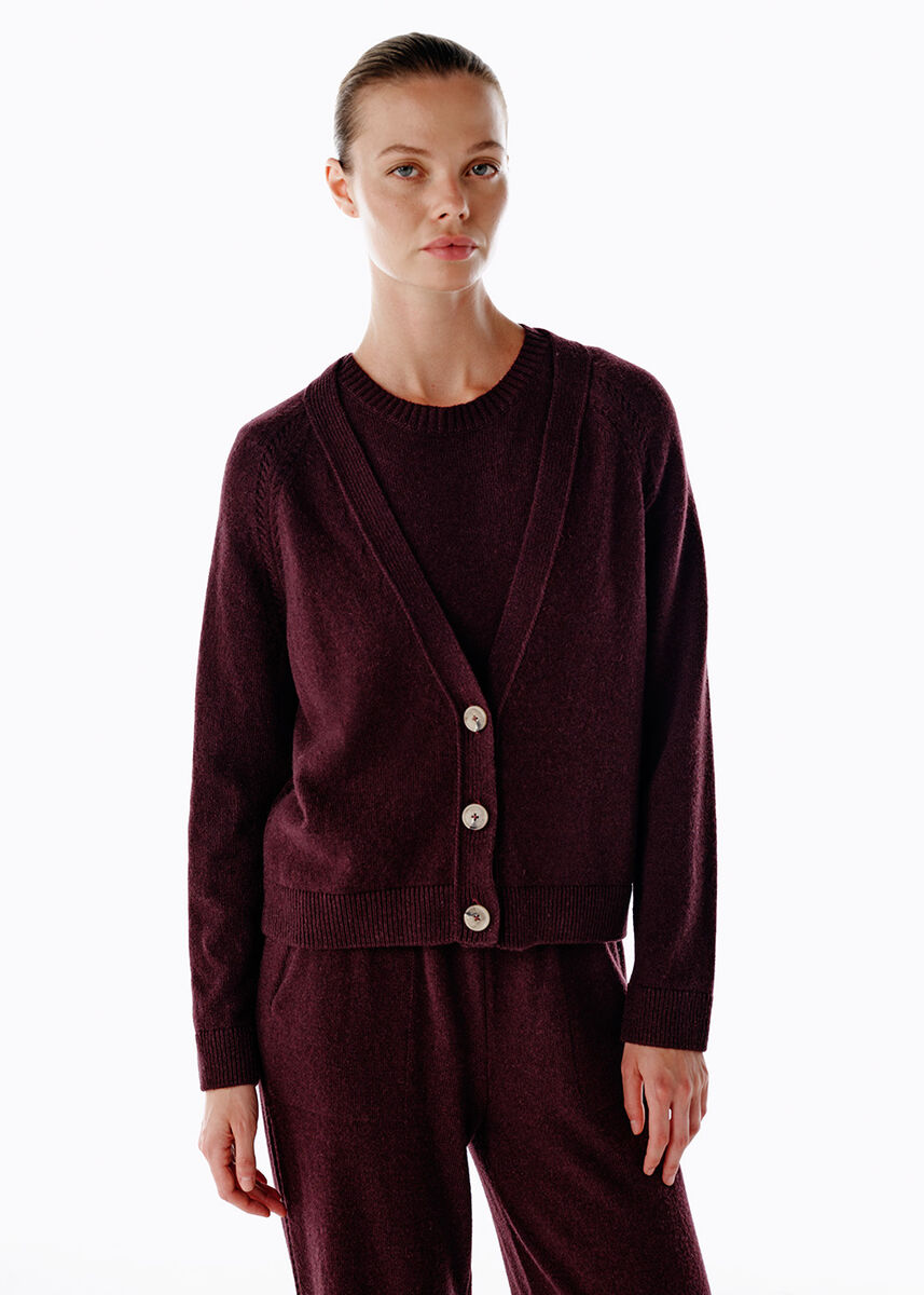 CASHMERE KNIT TOP PLUM - KNITSS