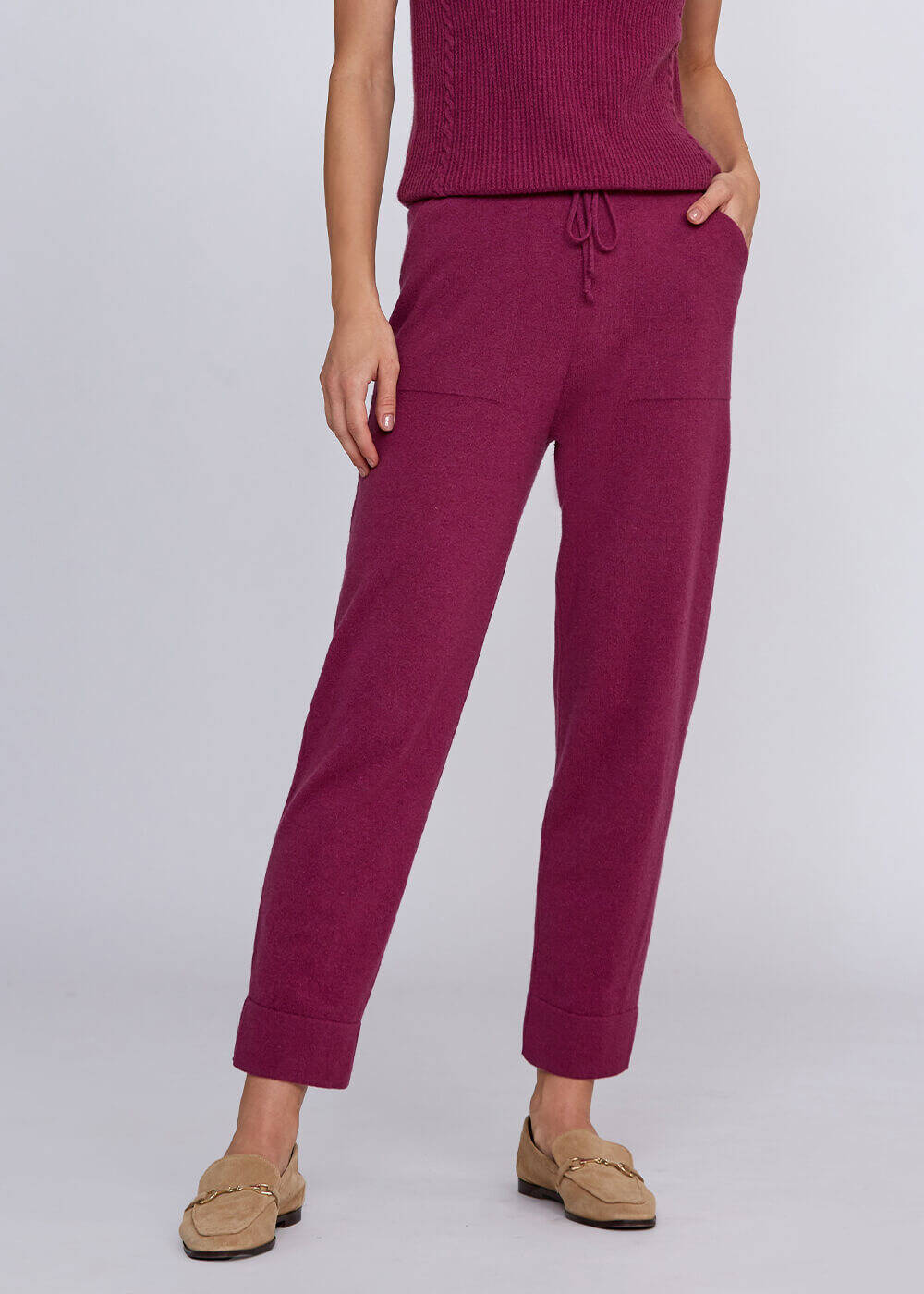 Cashmere Pink Knit Jogger Pants - 1