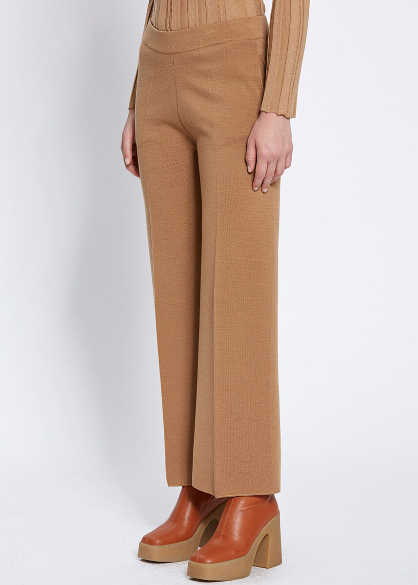 Cep Detaylı Camel Merino Yün Triko Pantolon · 3