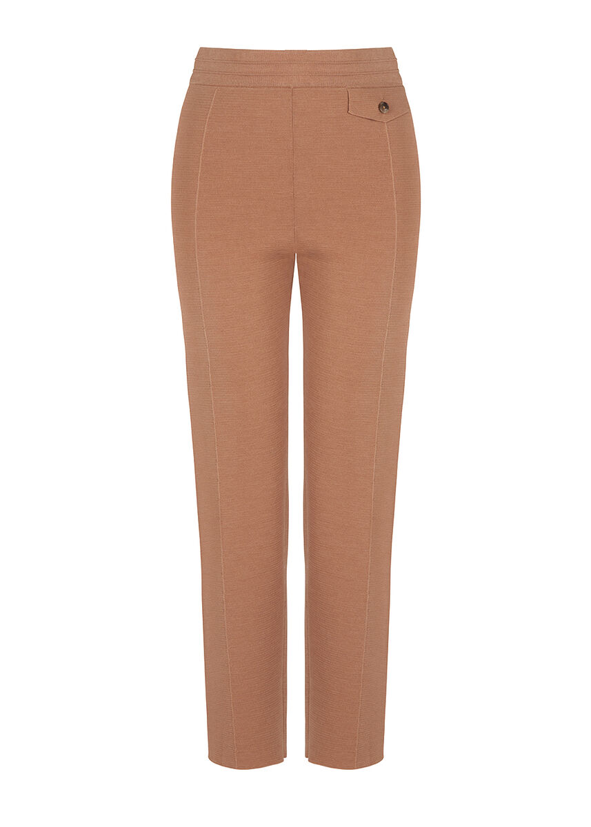 Cep Detaylı Merino Yün Camel Triko Pantolon · 8