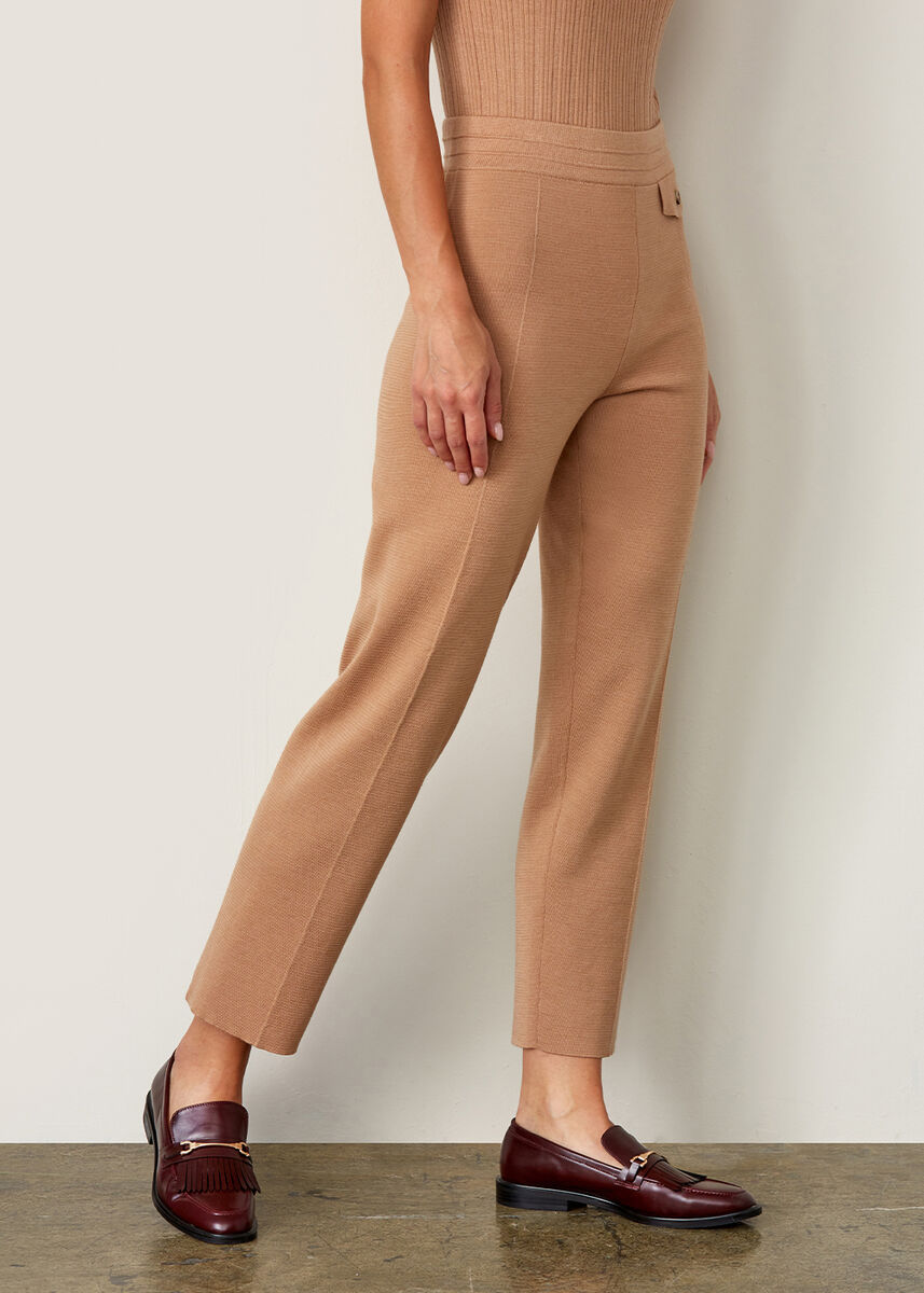 Cep Detaylı Merino Yün Camel Triko Pantolon · 5