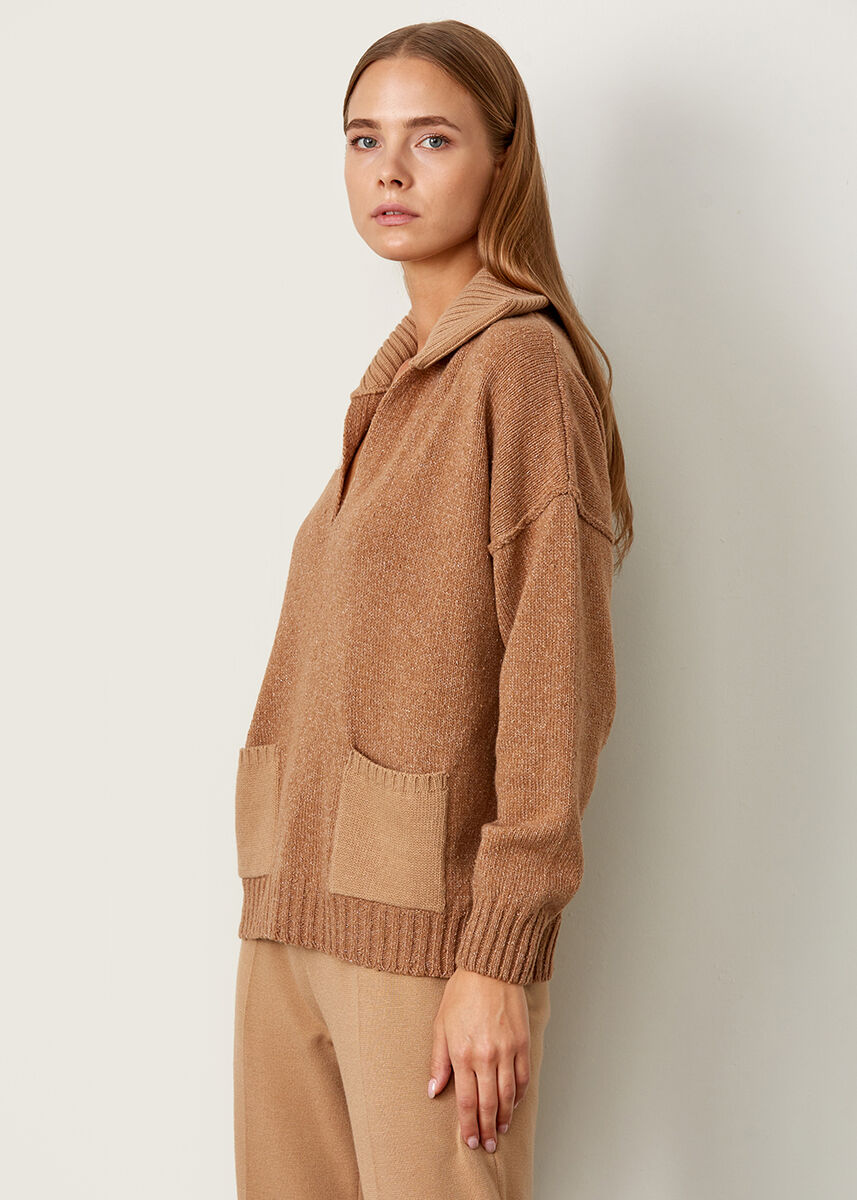 Cepli İtalyan İplik Camel Triko Kazak · 4