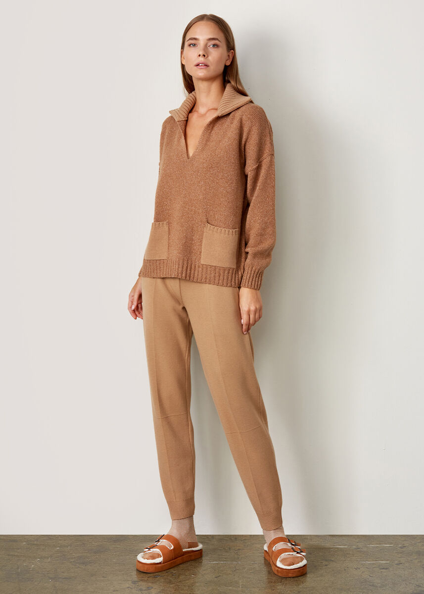 Cepli İtalyan İplik Camel Triko Kazak · 5