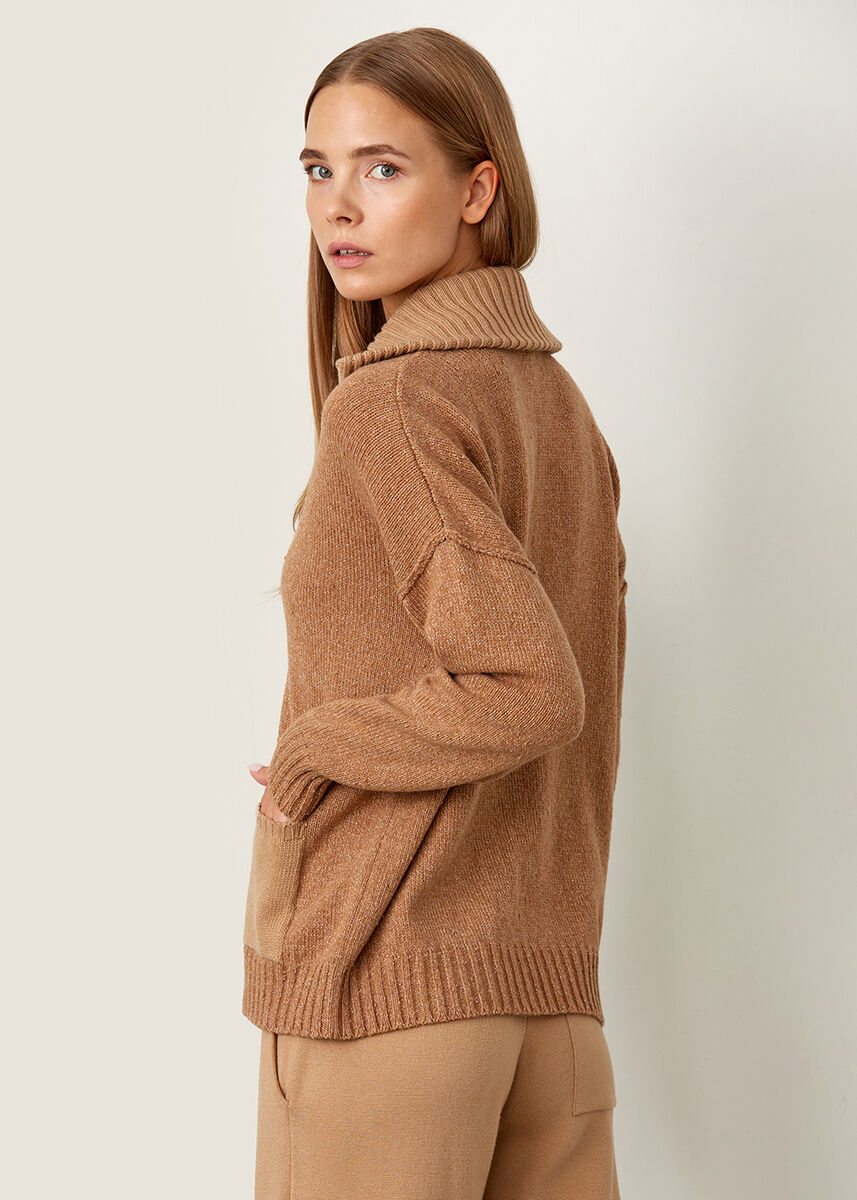 Cepli İtalyan İplik Camel Triko Kazak · 7