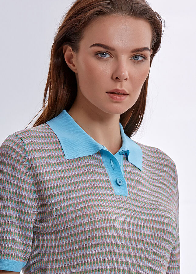Polo Yaka Mavi Triko Üst · 5