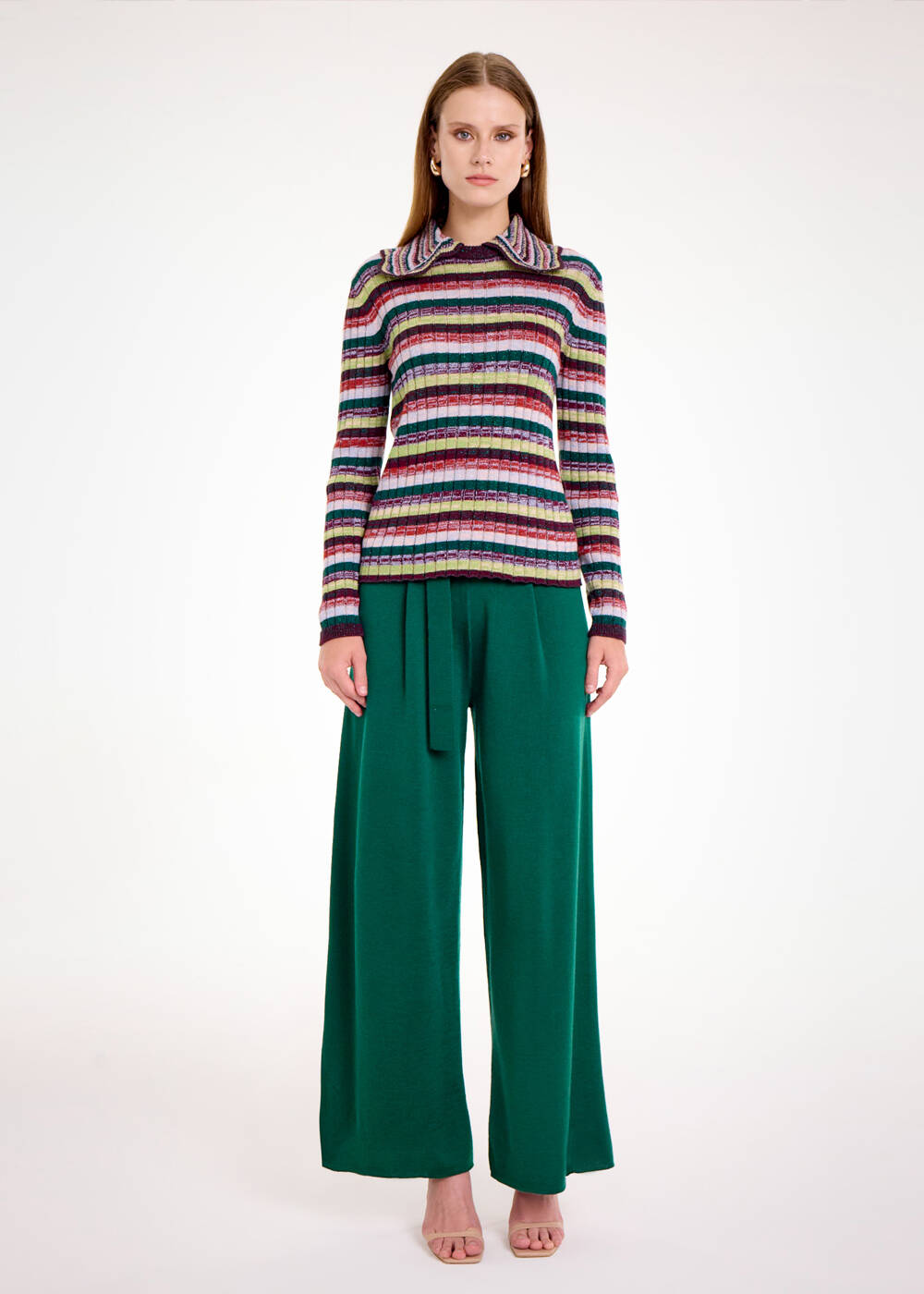 COLOR BLOCK DETACHABLE COLLAR SWEATER - 2