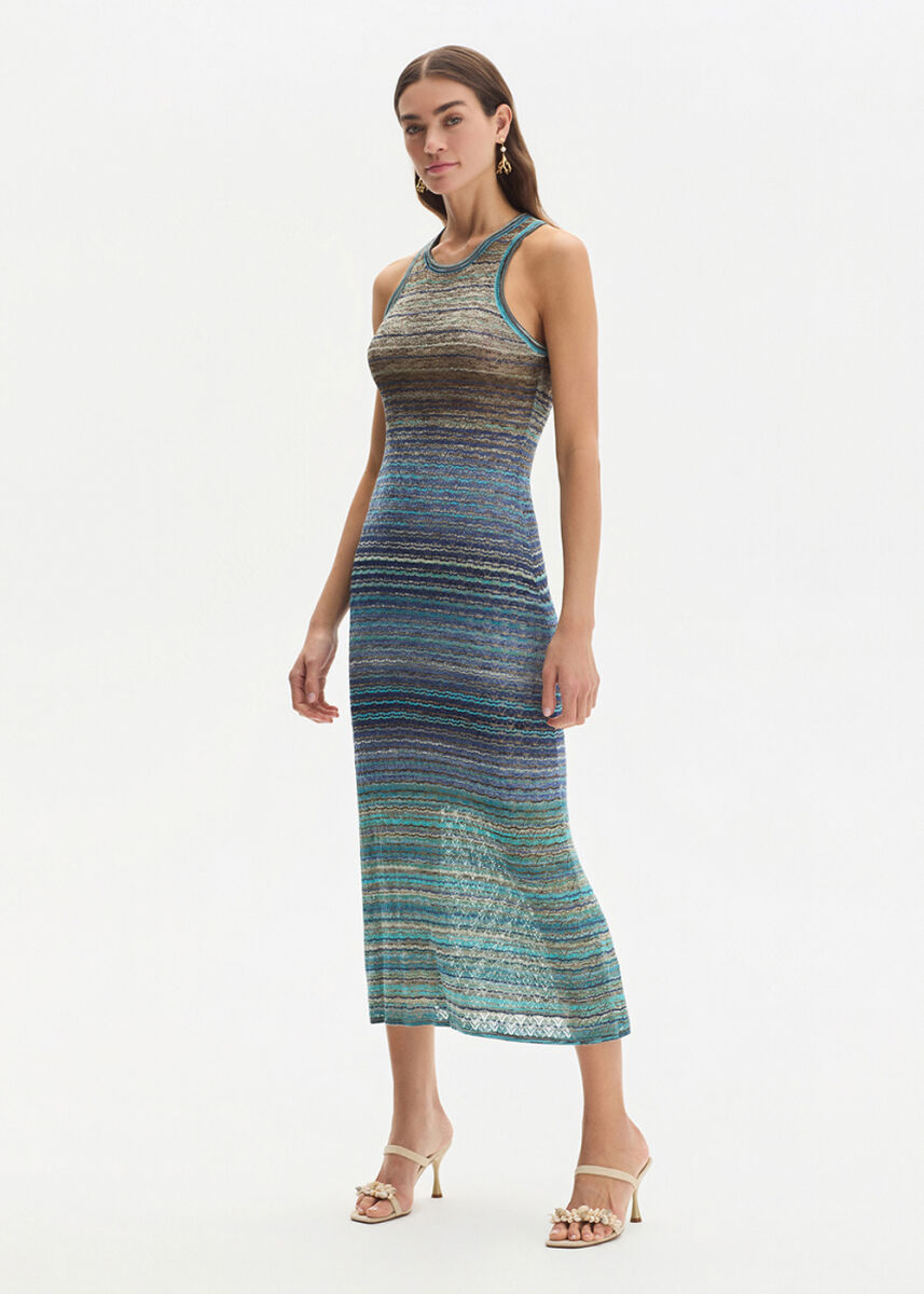 COLOR BLOCK FESTIVAL KNIT DRESS - KNITSS