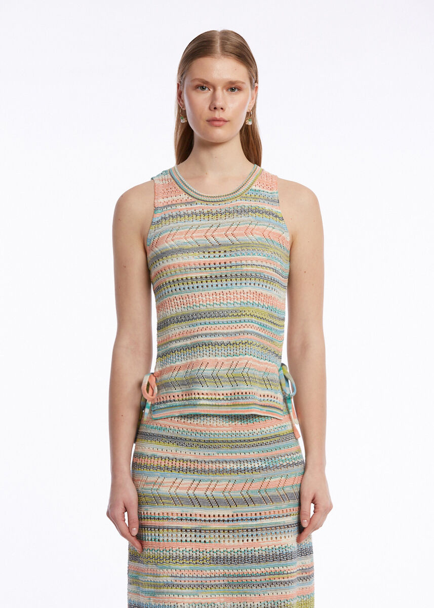 COLOR BLOCK KNIT TOP EXOTIC - KNITSS