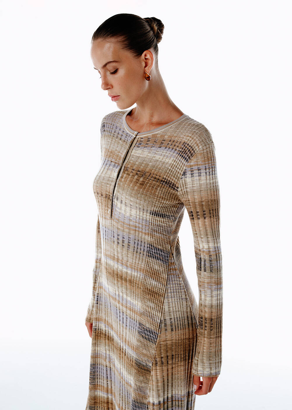 COLOR BLOCK ORGANIC COTTON KNIT DRESS - 2