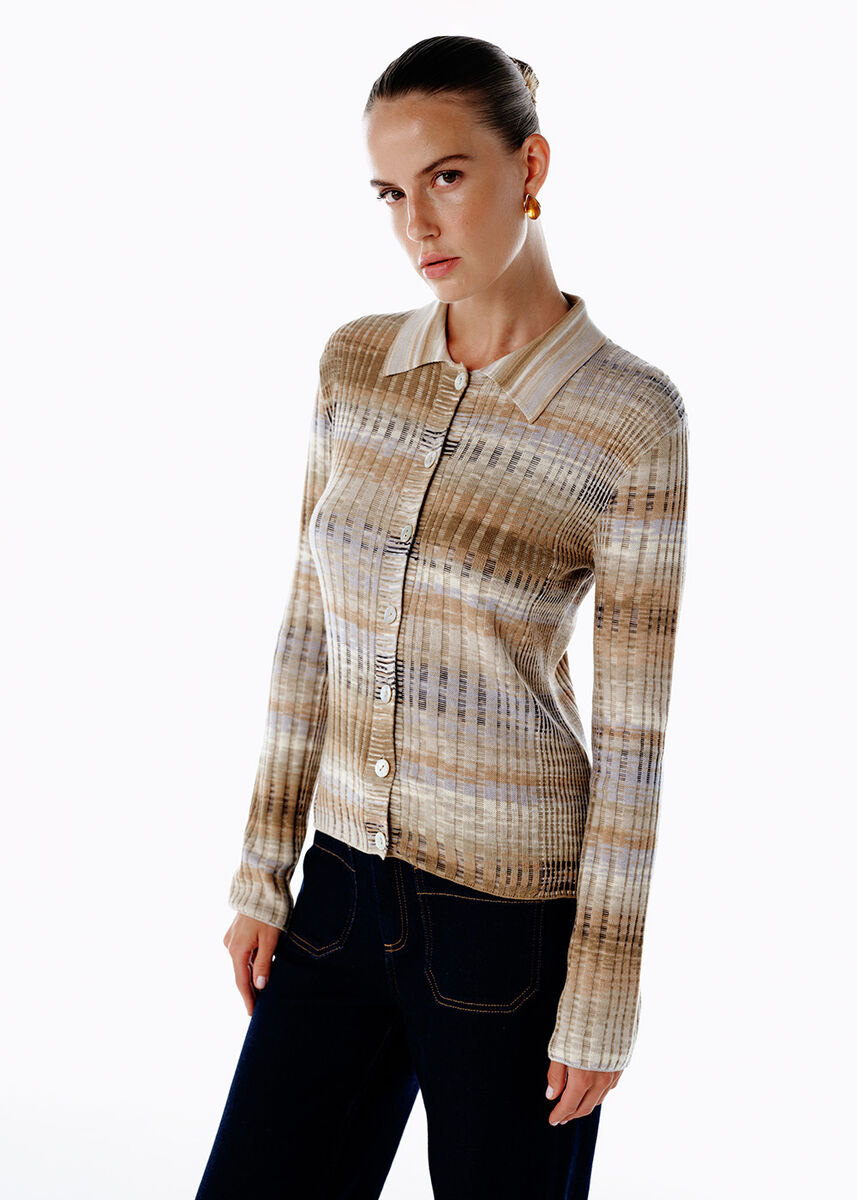 COLOR BLOCK ORGANIC COTTON KNIT TOP - KNITSS