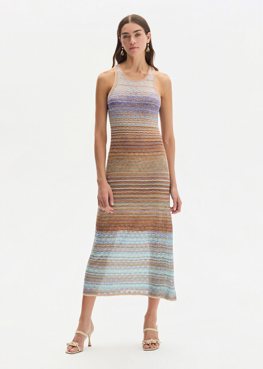 COLOR BLOCK SOFT CANDY KNIT DRESS - KNITSS
